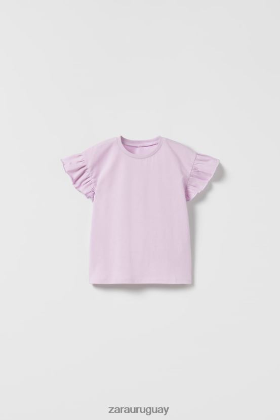 Zara top con volantes niños H6RHL21612 púrpura ropa