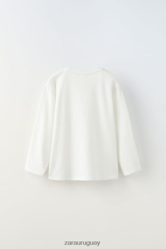 Zara camiseta simple niños H6RHL21526 blanco ropa