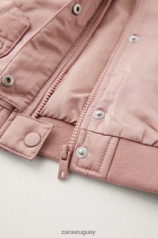 Zara chaqueta bomber de satén niños H6RHL21559 rosa ropa
