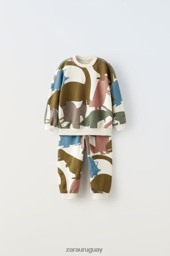 Zara conjunto de dinosaurios niños H6RHL21549 crudo ropa