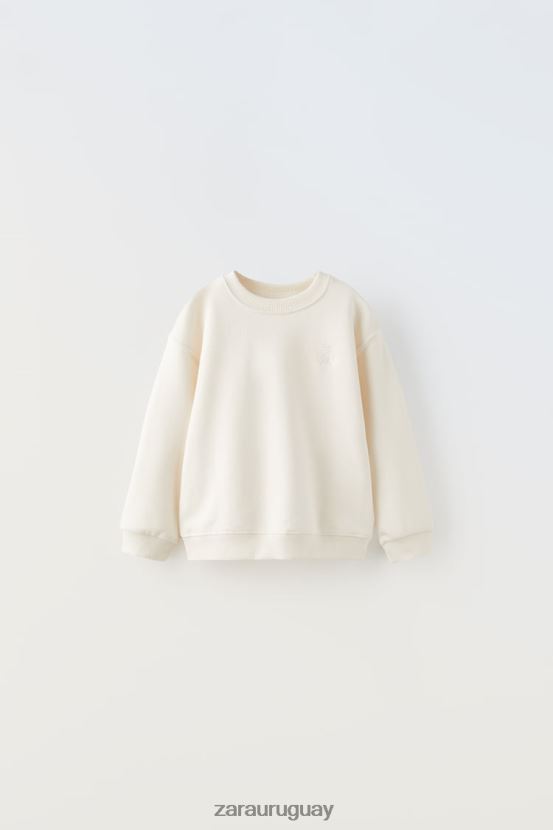 Zara sudadera bordada niños H6RHL21565 crudo ropa