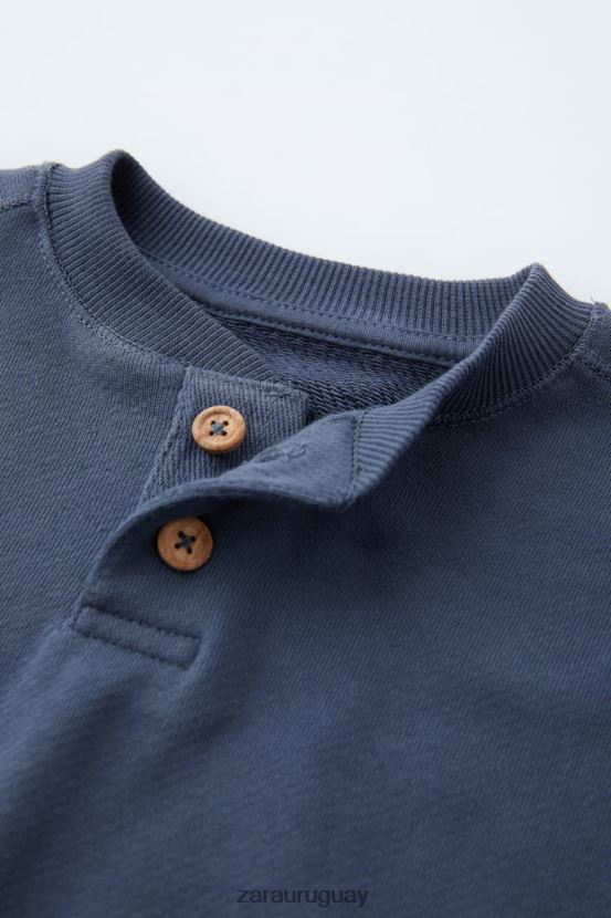 Zara sudadera con botones niños H6RHL21552 azul ropa