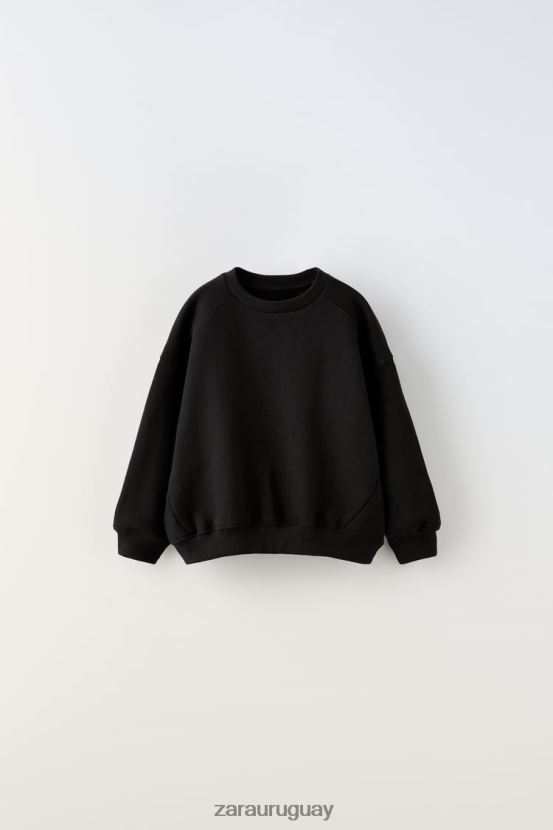 Zara sudadera con piezas niños H6RHL21554 negro ropa