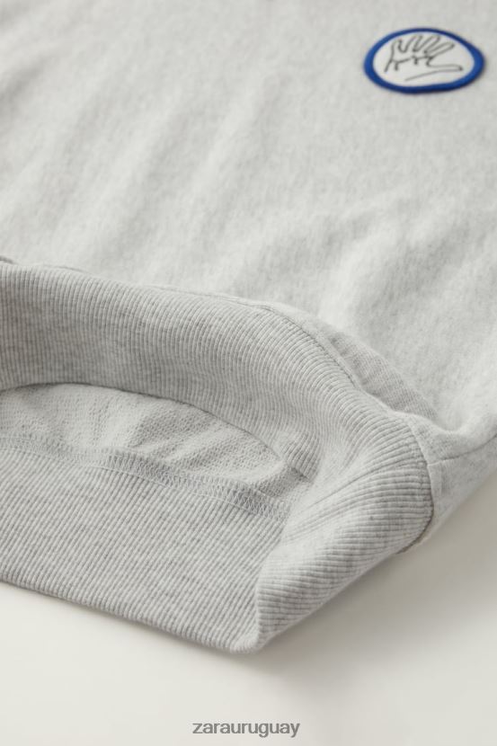 Zara sudadera java jacobs niños H6RHL21516 marga gris ropa