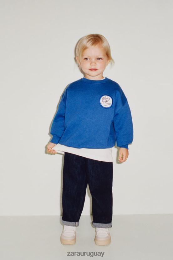 Zara sudadera java jacobs niños H6RHL21520 cobalto ropa