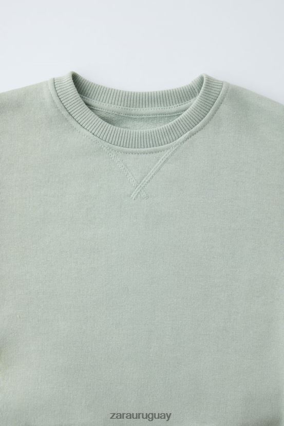 Zara sudadera lisa niños H6RHL21564 Mar verde ropa