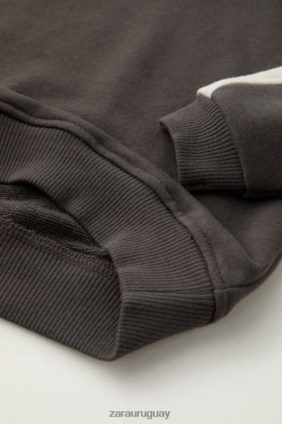 Zara traje de jogging a rayas niños H6RHL21550 gris antracita ropa