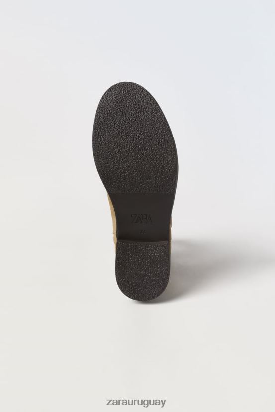 Zara botines cowboy de piel niños H6RHL21616 beige calzado